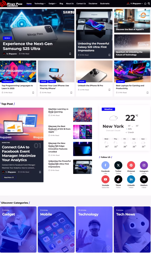 blog website developer